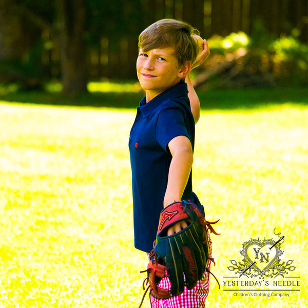 "For the Teacher" collection  Boy's Polo Shirt & Adjustable Waist Shorts Set