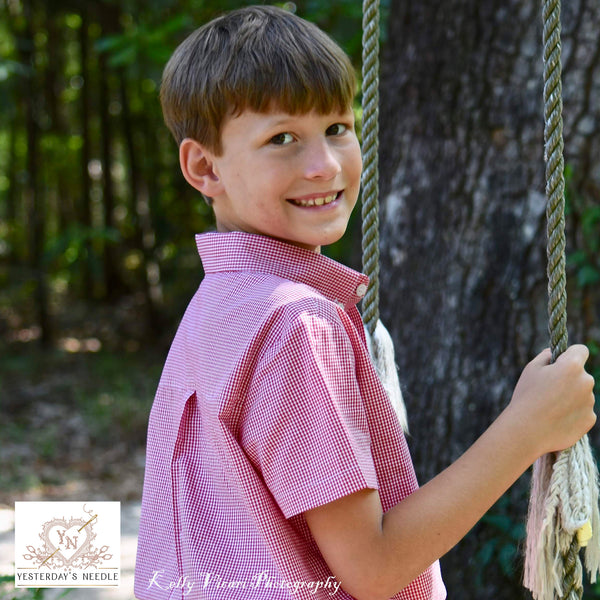 Button Collection Boy's Shirt & Adjustable Waist Shorts Set