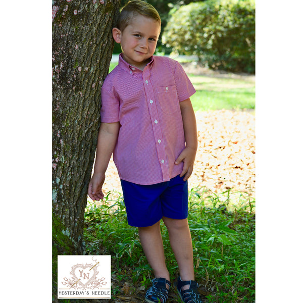 Button Collection Toddler Boy's Shirt & Elastic Waist Shorts Set