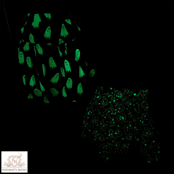 Glow in the Dark Halloween Collection Girl's Pumpkin or Ghosts Print Skirt