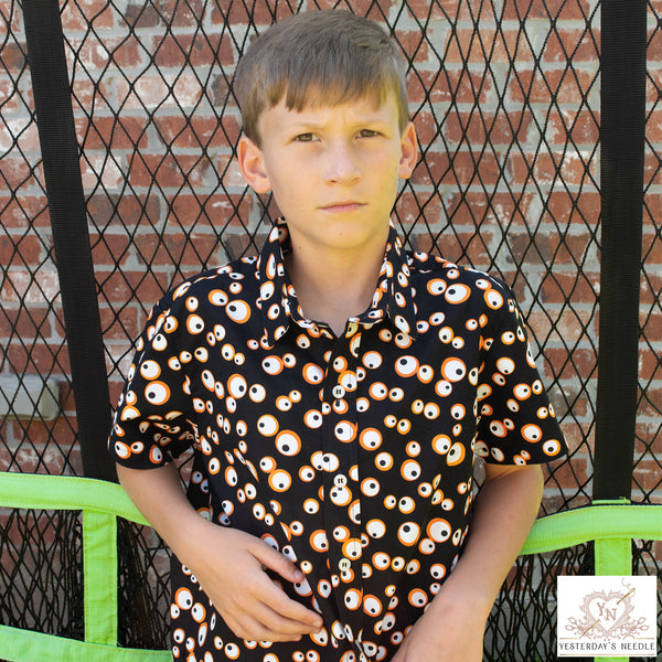 Glow in the Dark Halloween Collection Boy's Button Down Shirt