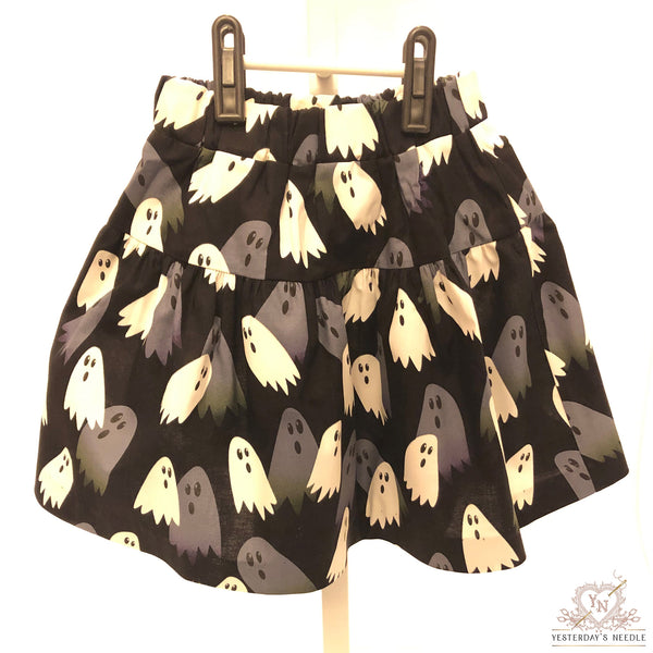 Glow in the Dark Halloween Collection Girl's Pumpkin or Ghosts Print Skirt