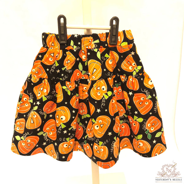 Glow in the Dark Halloween Collection Girl's Pumpkin or Ghosts Print Skirt