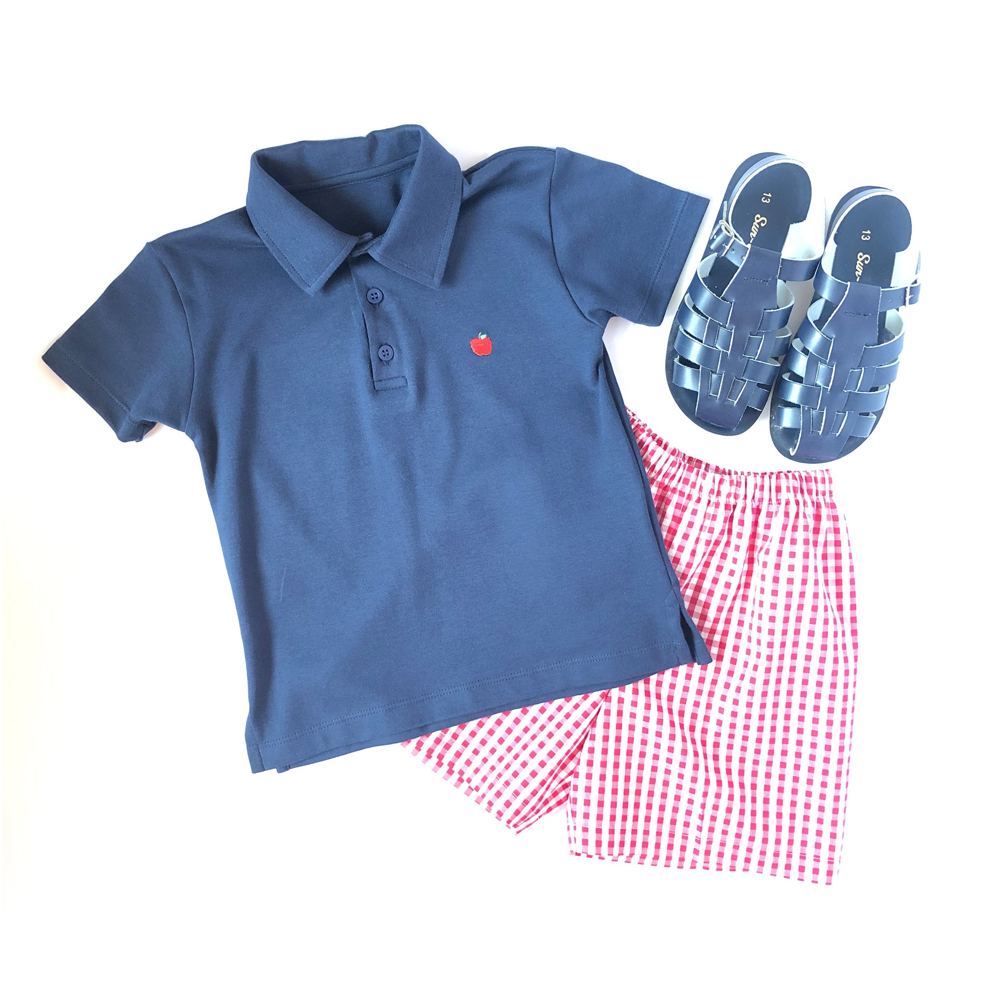 "For the Teacher" collection  Toddler Boy's Polo & Elastic Waist Shorts Set