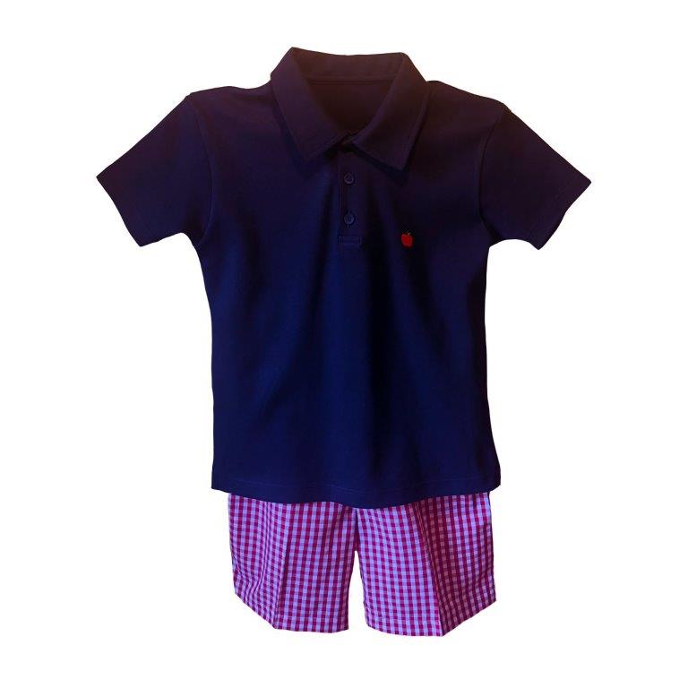 "For the Teacher" collection  Boy's Polo Shirt & Adjustable Waist Shorts Set